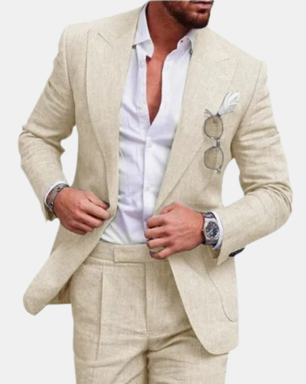 Men’s Slim Fit Linen Suit