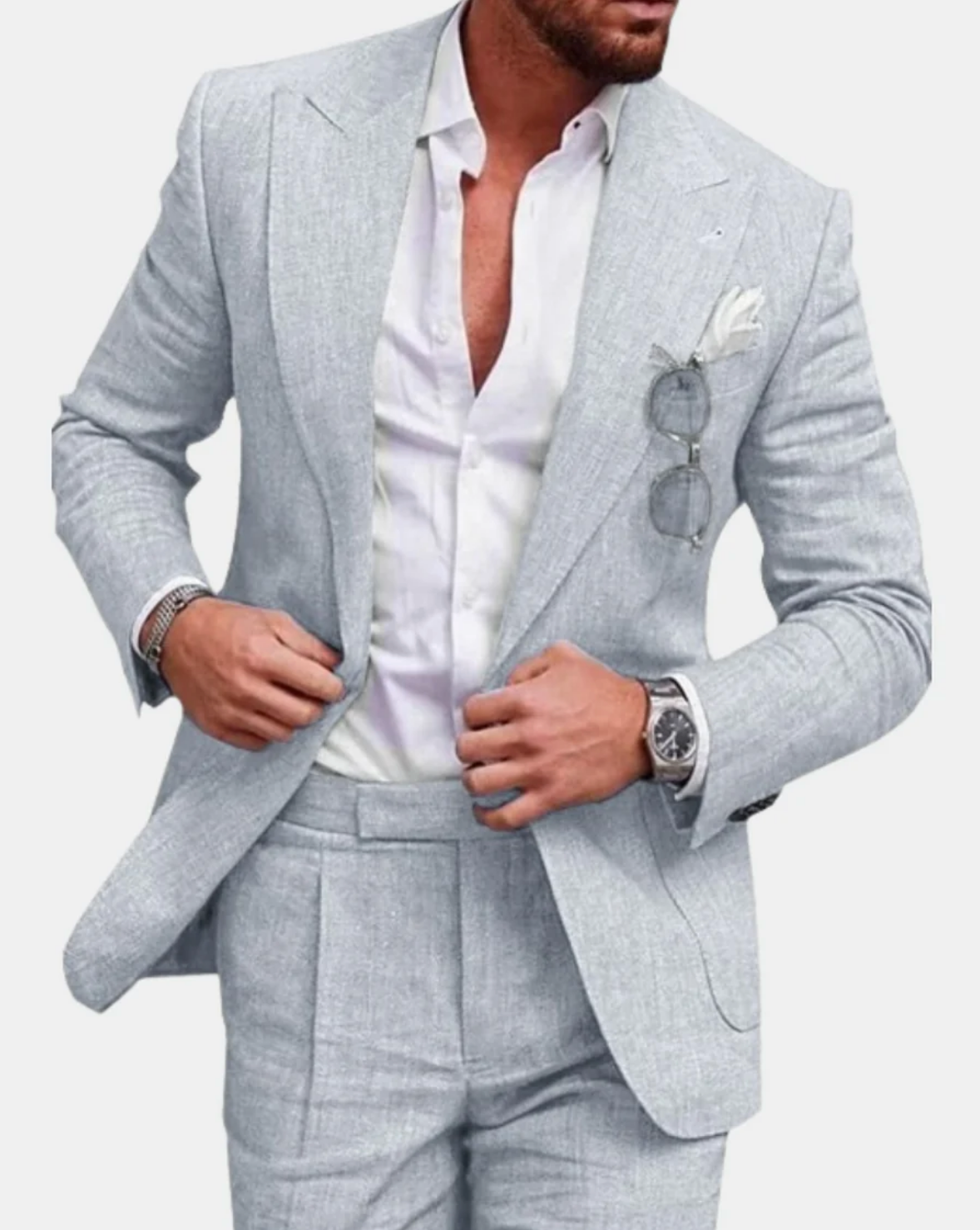 Men’s Slim Fit Linen Suit