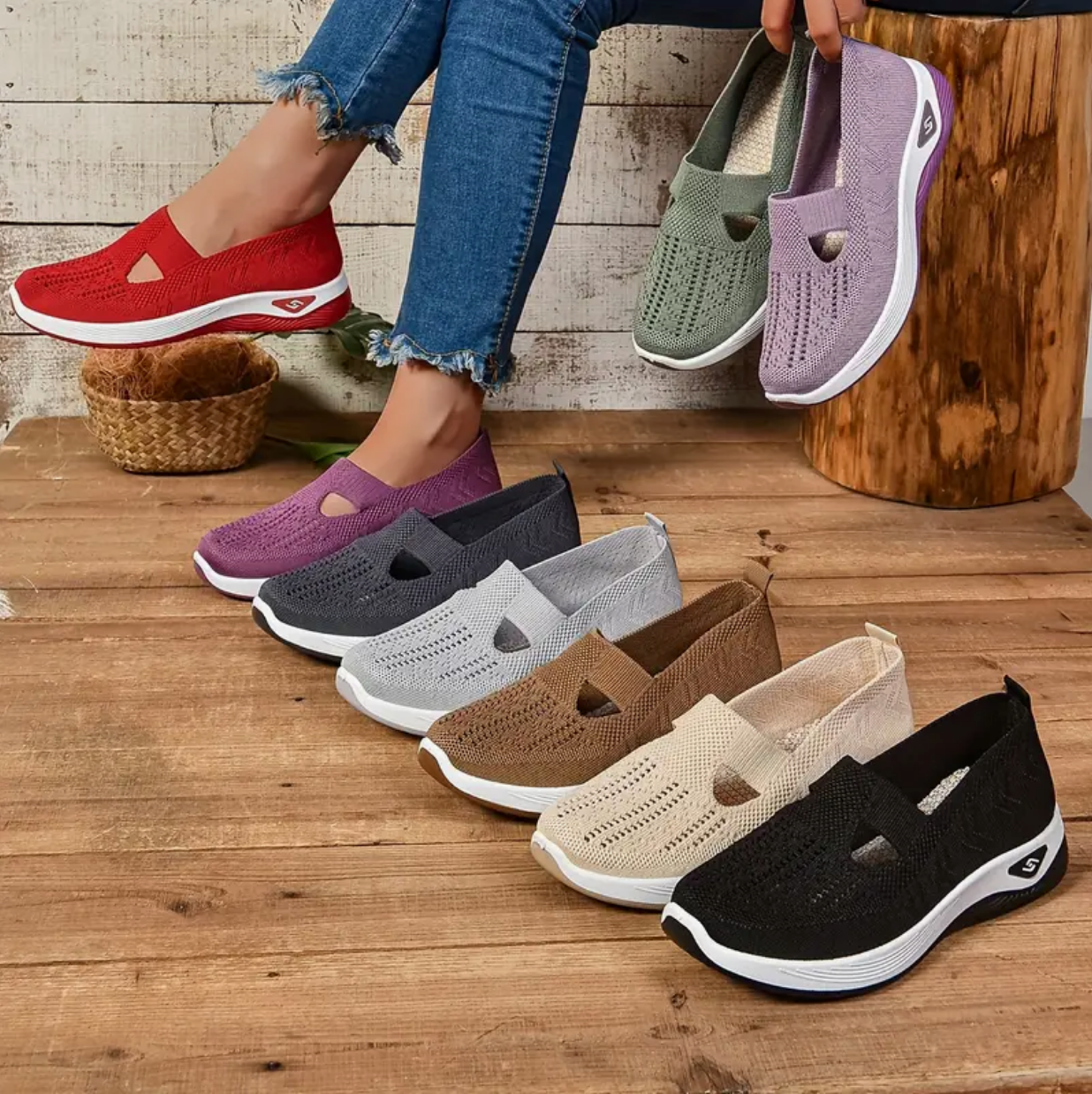 Damen Casual Slip-On Sneakers