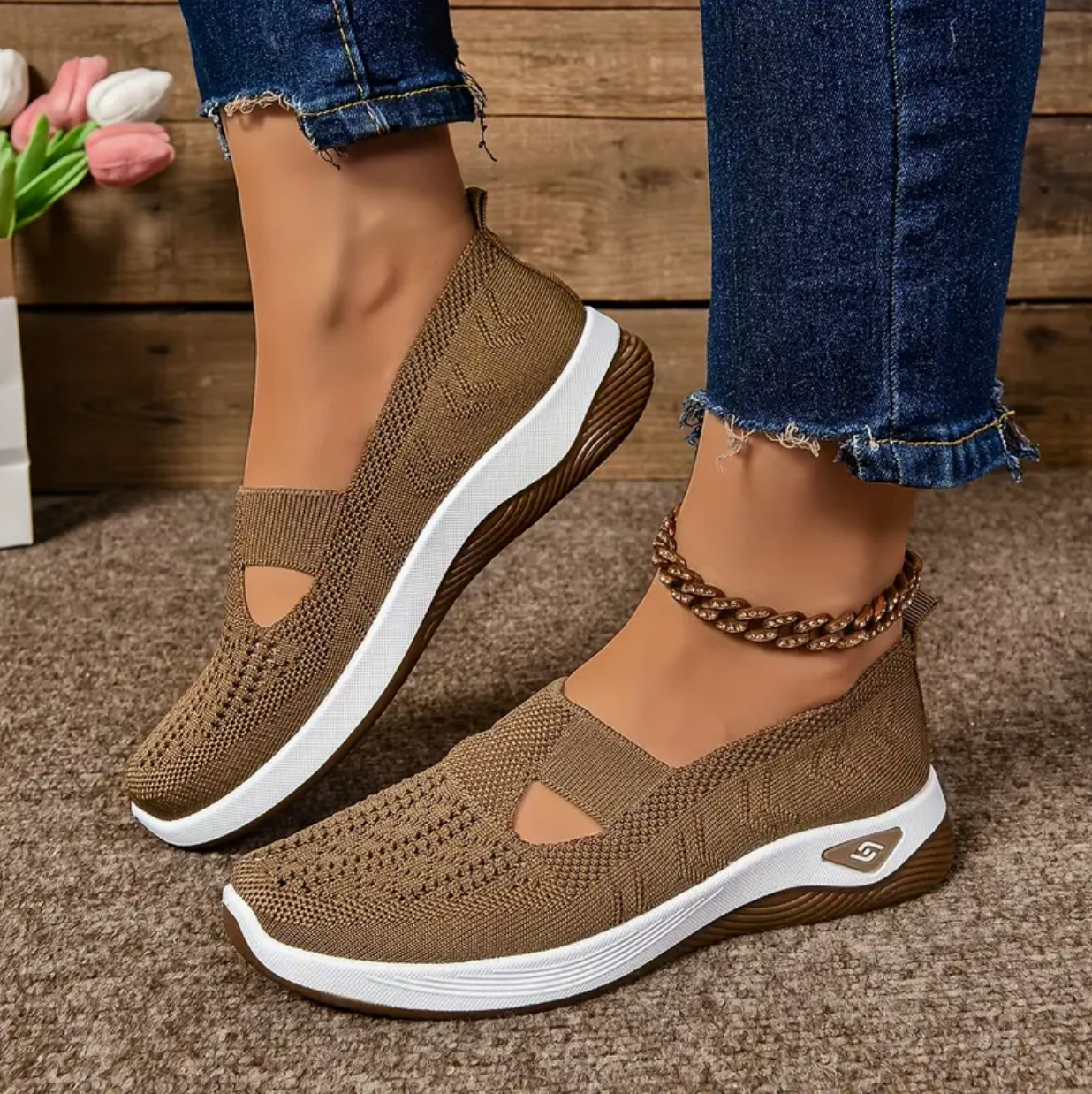 Damen Casual Slip-On Sneakers